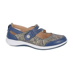 Boulevard Womens/Ladies Sparkle Action Leather Touch Fastening Bar Shoes / Navy